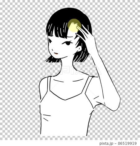 前髪が割れる女の子 イラスト 前髪が割れる女の子 イラスト 86519919