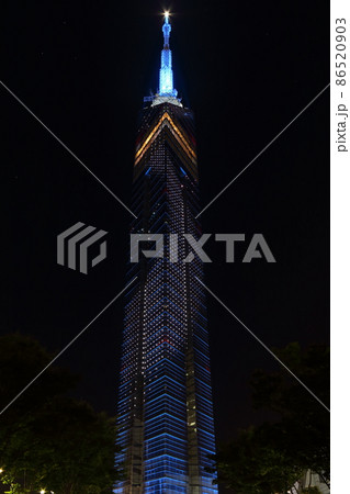 七夕バージョンの夜の福岡タワー 七夕バージョンの夜の福岡タワー 86520903