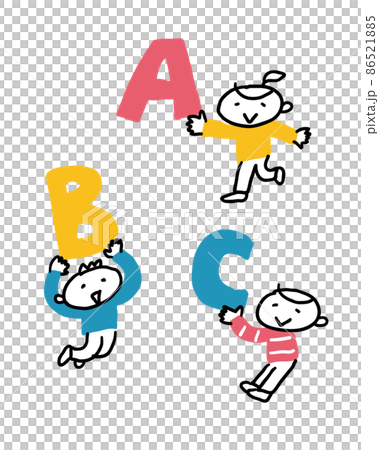 字母表的 ABC 和似乎玩得很開心的孩子們 86521885
