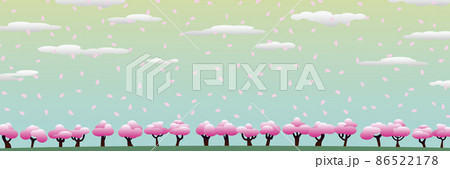 青空に桜が舞う春の風景5 青空に桜が舞う春の風景5 86522178