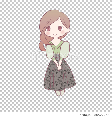 一個穿著春裝的女人的插圖 86522268