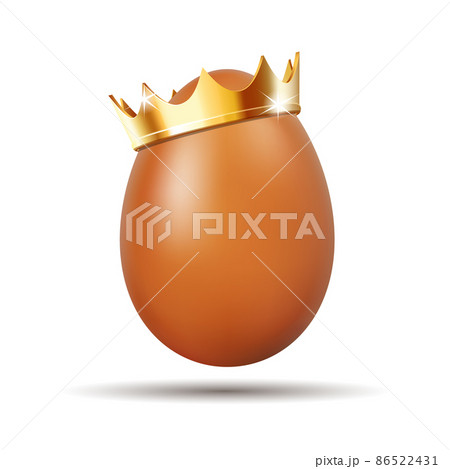 Realistic egg with golden crown for design flyer, corporate template, brochure. 86522431