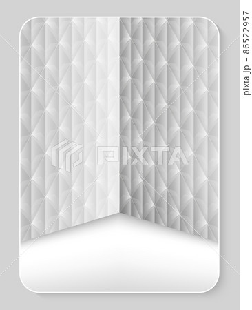background with white squares, illustration of 3d corner angle illusion optic, applicable for web banner, poster, realistic geometric shape for message or note in a Instagram or social media, display 86522957