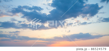 Colorful sky. Dramatic sunset with twilight color sky and clouds Colorful sky. Dramatic sunset with twilight color sky and clouds 86524579