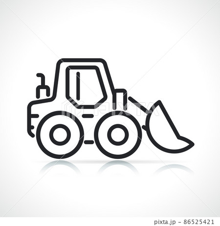 Loader Or Bulldozer Line Iconのイラスト素材