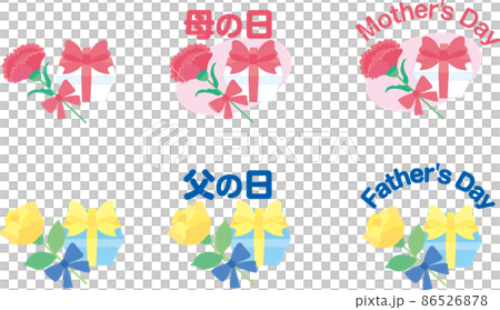 Mother's day father's day icon set 86526878