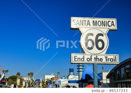 サンタモニカのルート66起点看板 アメリカ カルフォルニア州 サンタモニカのルート66起点看板 アメリカ カルフォルニア州 86527333