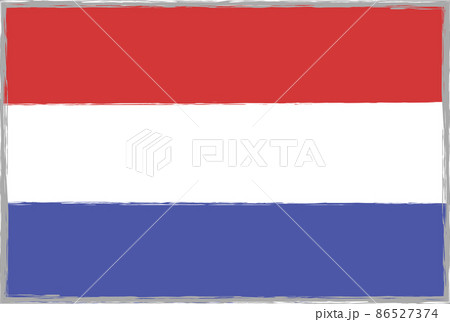 オランダの国旗 ソフトトーン シンプル のイラスト素材