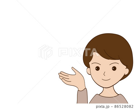 明るくハキハキ案内する女性 明るくハキハキ案内する女性 86528082