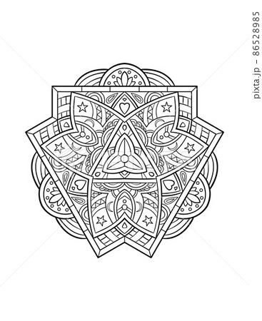 Mandala pattern, round decorative ornament for abstract background or adult coloring book page, vector illustration 86528985