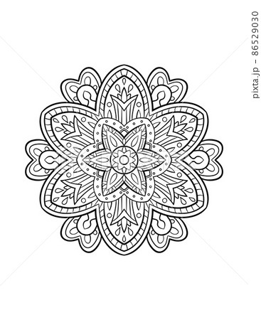 Mandala pattern, round decorative ornament for abstract background or adult coloring book page, vector illustration 86529030
