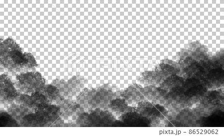 水墨画風の里山の風景のようなシンプル背景素材 86529062