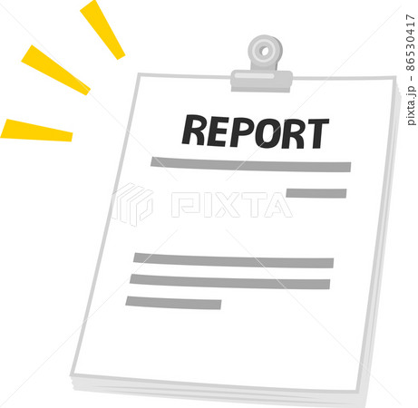 クリップで留めたレポート クリップで留めたレポート 86530417