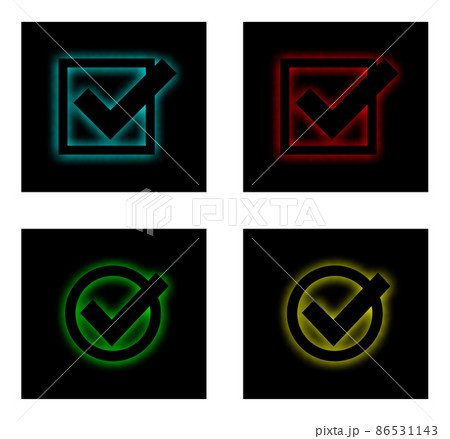 確認をするチェックマークの種類別イラスト 確認をするチェックマークの種類別イラスト 86531143