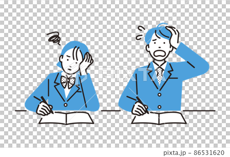 Men and women set 2 of high school students studying 86531620