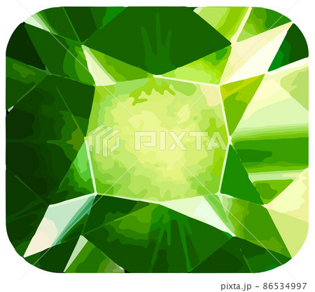8月誕生石・宝石　ペリドットのルース　ベクター素材 86534997