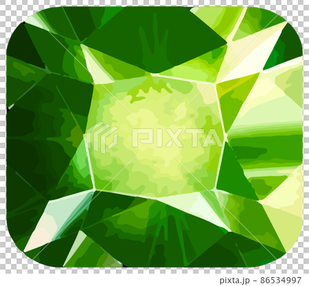 8月誕生石・宝石　ペリドットのルース　ベクター素材 86534997