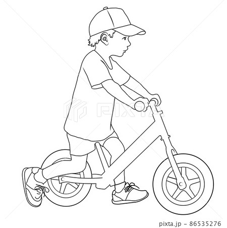 Image of a little boy riding a bicycle Image of a little boy riding a bicycle 86535276