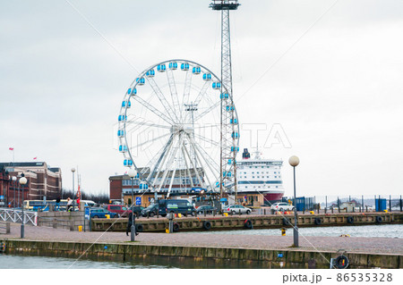 Helsinki, Finland 21 December 2015 - Ferris Wheel in port of Helsinki 86535328