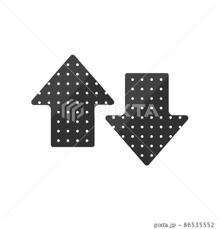 ドットがかわいい黒の上下セットの矢印アイコン - 上下・前後のイメージ素材 86535552