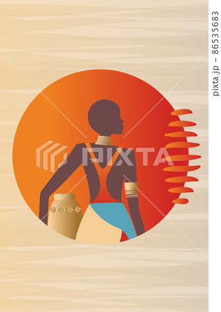 Vector, poster, luxurious African woman in traditional dress 86535683