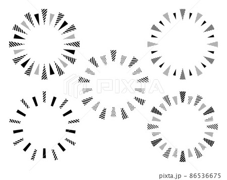 ポップなドット・ストライプ柄の円形強調フレームセット 86536675