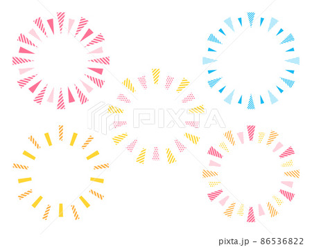 ポップなドット ストライプ柄の強調フレームセットのイラスト素材 ポップなドット ストライプ柄の強調フレームセットのイラスト素材