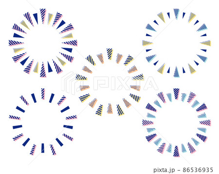 ポップなドット ストライプ柄の強調フレームセットのイラスト素材 ポップなドット ストライプ柄の強調フレームセットのイラスト素材