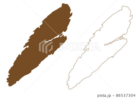Austra island (Kingdom of Norway) map vector illustration, scribble sketch Austra map Austra island (Kingdom of Norway) map vector illustration, scribble sketch Austra map 86537304