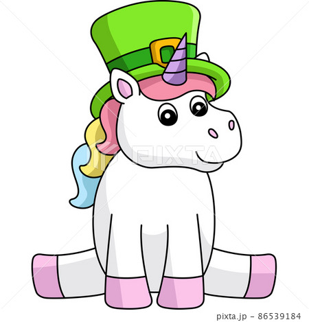 St. Patricks Day Unicorn Cartoon Clipart Vector 86539184