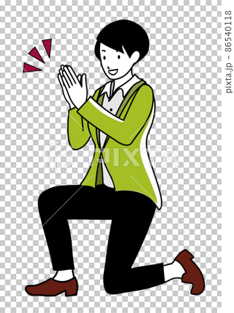 Illustration material: A business person who slaps both hands and conveys joy (to the image of success and repartitioning) Illustration material: A business person who slaps both hands and conveys joy (to the image of success and repartitioning) 86540118
