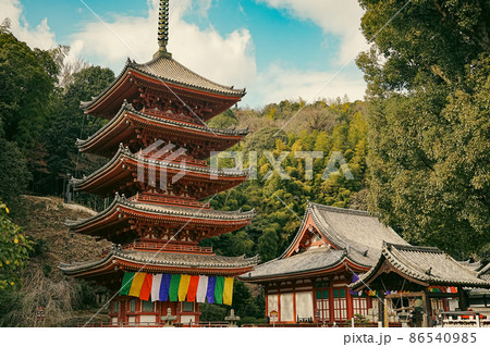 神社　寺　日本らしい風景 86540985