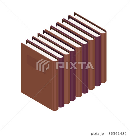 Books standing in a row isometric vector illustration isolated on white background Books standing in a row isometric vector illustration isolated on white background 86541482