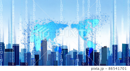 高層ビル 大都市 背景素材のイラスト素材