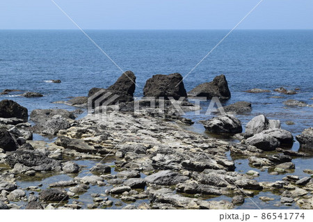 湯野浜海岸の岩場風景 湯野浜海岸の岩場風景 86541774