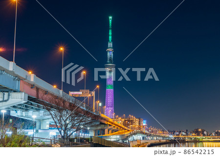 東京スカイツリー 鬼滅の刃コラボ特別ライティング・竈門禰豆子 86542215