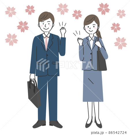 ガッツポーズをするスーツを着た会社員 ガッツポーズをするスーツを着た会社員 86542724