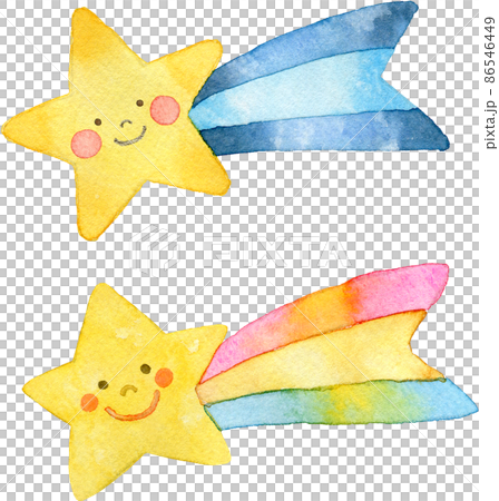 流れ星のキャラクターのイラスト セット素材 のイラスト素材 流れ星のキャラクターのイラスト セット素材 のイラスト素材