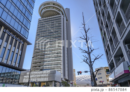 文京シビックセンターと千川通り沿いの街並み　東京都文京区 86547084