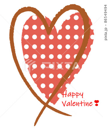 赤色のハート ドット柄 HappyValentine 赤色のハート ドット柄 HappyValentine 86549494