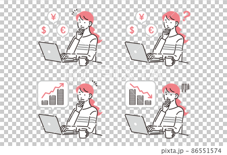 Female set who manages assets on a personal computer Female set who manages assets on a personal computer 86551574