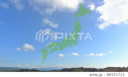 青空の日本地図ドット 86551721