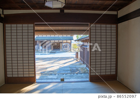 難波田城公園 旧大澤家住宅 座敷から外の眺め 富士見市 難波田城公園 旧大澤家住宅 座敷から外の眺め 富士見市 86552097