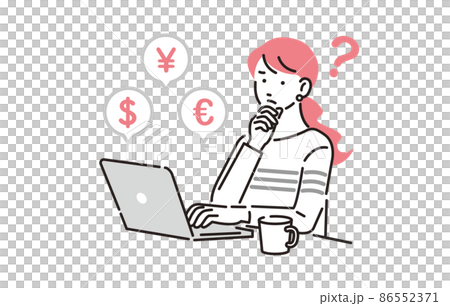 Women who make FX and investment on a personal computer 86552371
