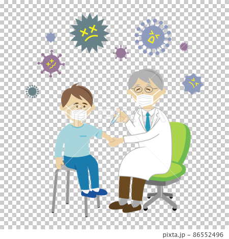 注射をする医者と子供のイラストイメージ 注射をする医者と子供のイラストイメージ 86552496