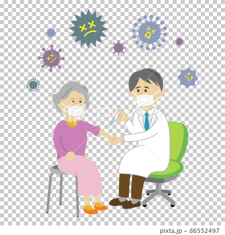 注射をする医者と高齢者のイラストイメージ 注射をする医者と高齢者のイラストイメージ 86552497