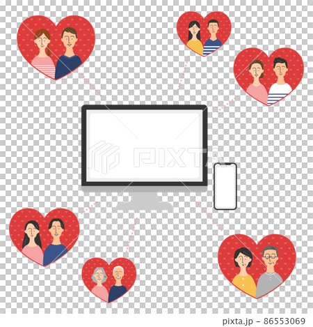 インターネットを通じて出会う男女のイメージ 86553069