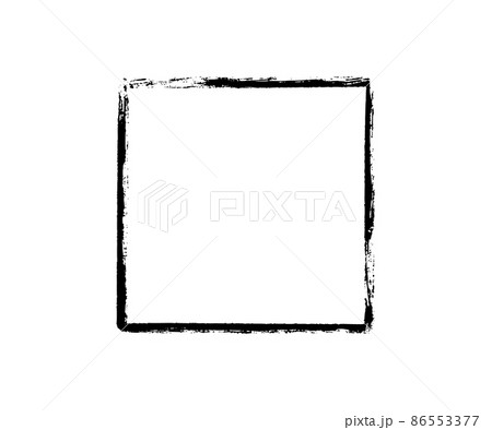 Ink square frame. Grunge empty black box. Rectangle border. Rubber stamp imprint. Vector illustration isolated on white background 86553377