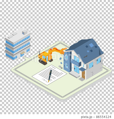 建物の滅失登記のイメージイラスト 86554124