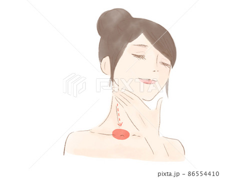 首筋、胸鎖乳突筋から静脈角へのマッサージ 86554410